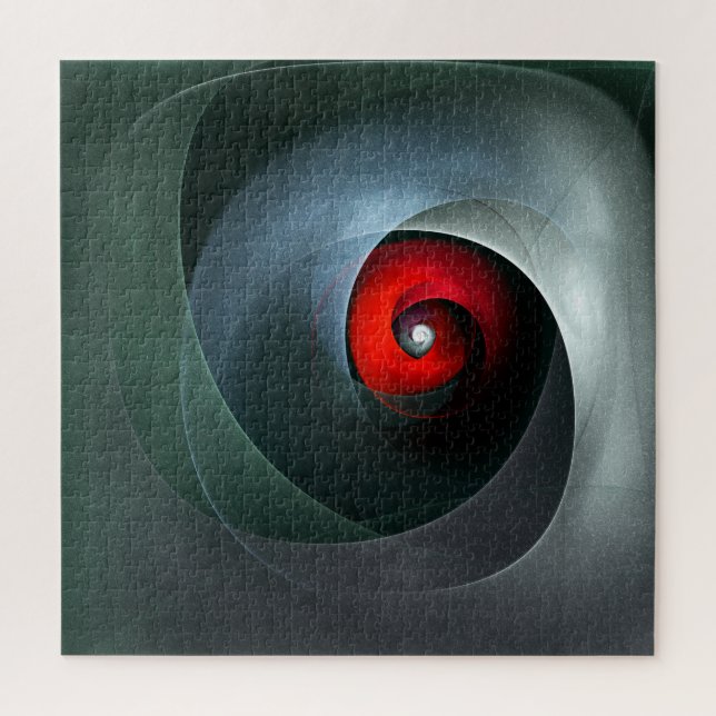 Quebra-cabeça Padrão de Arte Moderna Abstrato de Roteiro Vermelh (Vertical)