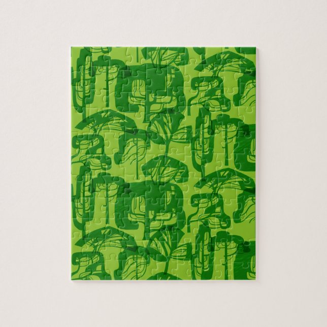 Quebra-cabeça Padrão de árvores verdes (Vertical)
