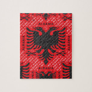 Quebra-cabeça padrão de bandeira albanesa 2