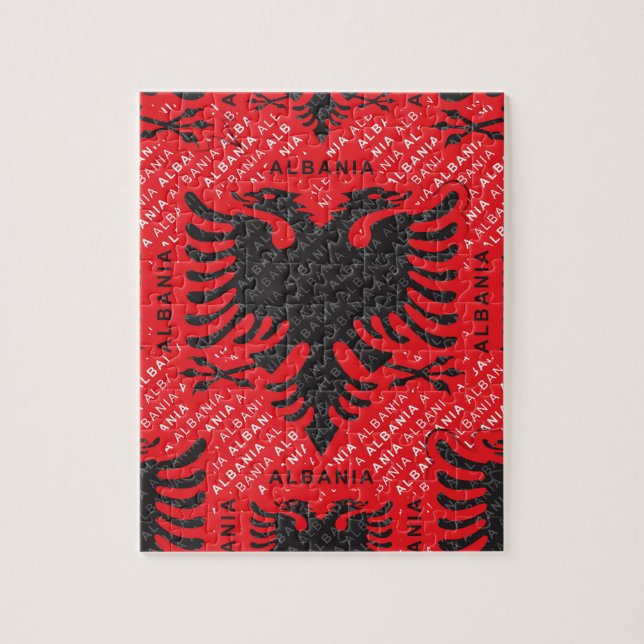 Quebra-cabeça padrão de bandeira albanesa 2 (Vertical)