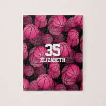 Padrão de basquete rosa-menina personalizado