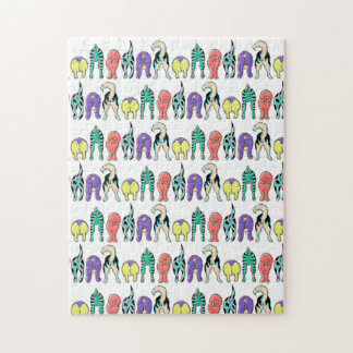 Quebra-cabeça Padrão de Bumbuns de Cães Coloridos