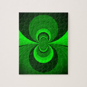 Quebra-cabeça Padrão de caleidoscópio verde brilhante abstrato