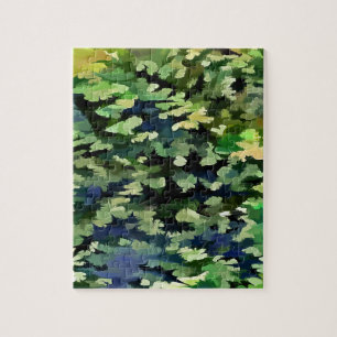 Quebra-cabeça Padrão de Camuflagem Verde e Azul
