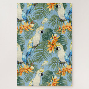 Quebra-cabeça Padrão de Cockatoon tropical Bonito difícil