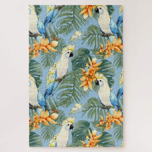 Quebra-cabeça Padrão de Cockatoon tropical Bonito difícil (Vertical)