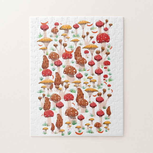 Quebra-cabeça Padrão de Cogumelos (Vertical)