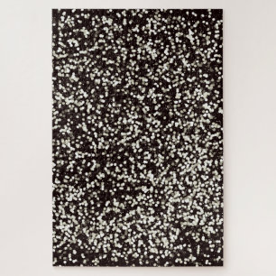 Quebra-cabeça Padrão de Confetti Preto e Branco Muito Difícil