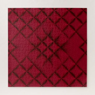 Quebra-cabeça Padrão de Couro Matelassê Vermelho Intenso