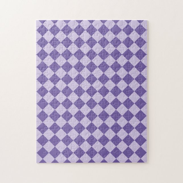 Quebra-cabeça Padrão de Diamante Xadrez Roxo (Vertical)