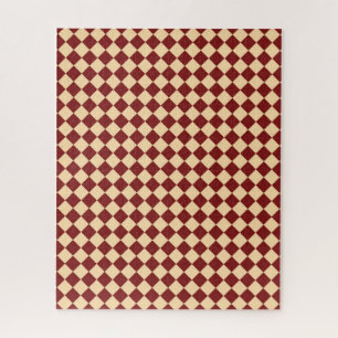 Quebra-cabeça Padrão de Diamante Xadrez Vermelho Amarelo