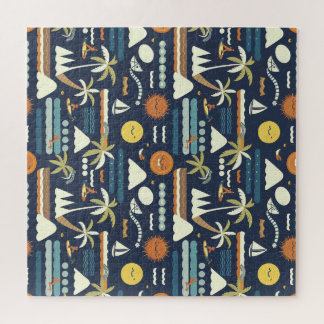 Quebra-cabeça Padrão de diversão de praia tropical