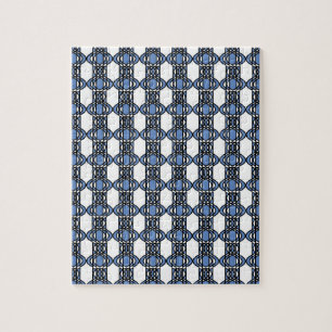Quebra-cabeça Padrão de escaravelho Abstrato Azul do Mod Retro