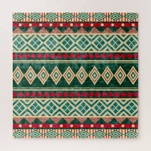 Quebra-cabeça Padrão de Estilo Geométrico Africano abstrato