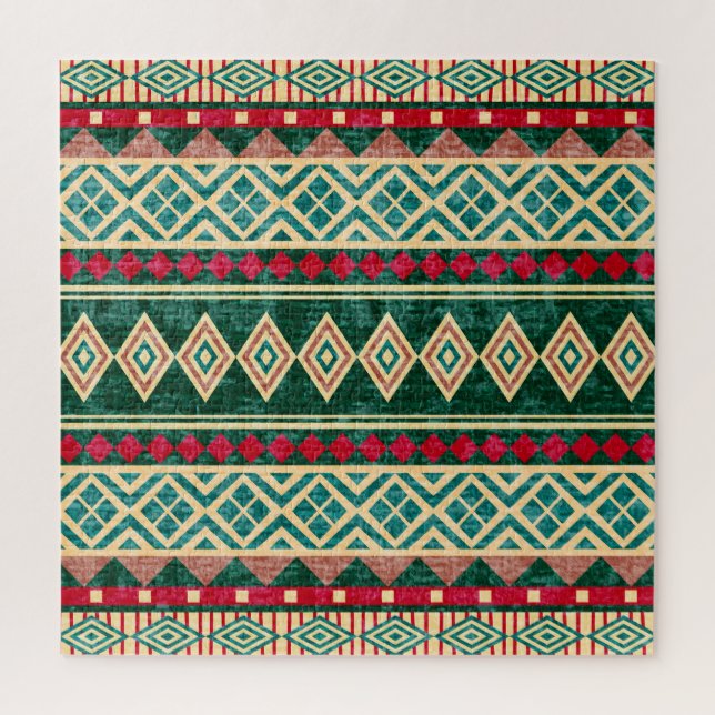 Quebra-cabeça Padrão de Estilo Geométrico Africano abstrato (Vertical)