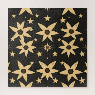 Quebra-cabeça Padrão de Estrela Dourada no Céu Noturno Celestial