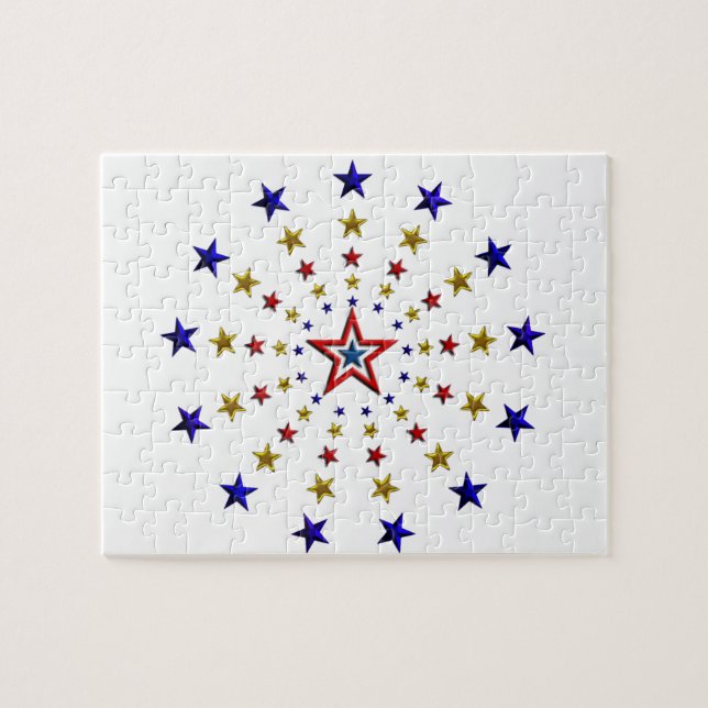 Quebra-cabeça Padrão de Estrelas Patrióticas (Horizontal)