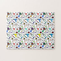 Padrão de ferramentas divertidas e ilustrações de 