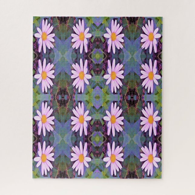 Quebra-cabeça Padrão de Flor de Margarida Rosa Retrô (Vertical)