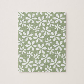 Quebra-cabeça Padrão de Flor Moderno Simples Sage Floral Verde