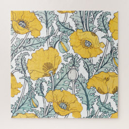 Quebra-cabeça padrão de flor papoula art nouveau GRANDE