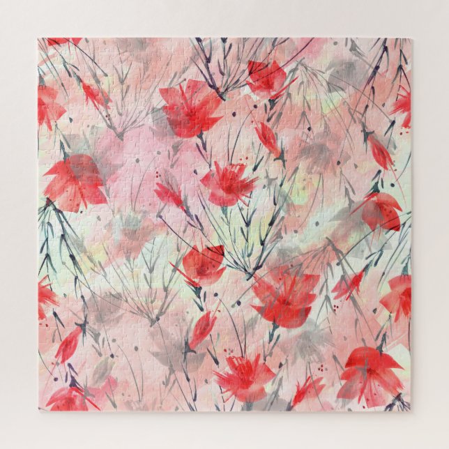Quebra-cabeça Padrão de Flores de Plantas Aquáticas (Vertical)