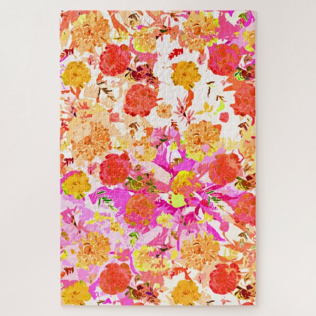 Quebra-cabeça Padrão de flores fofas femininas (Vertical)