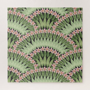 Quebra-cabeça Padrão de Flores Tropicais Pintadas À Mão
