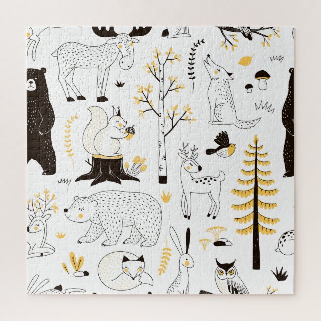 Quebra-cabeça Padrão de Folhas de Árvores do outono (Vertical)