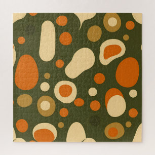 Quebra-cabeça Padrão de Formas Orgânicas Abstratas Retrô