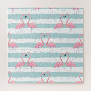 Quebra-cabeça Padrão de Fundo Flamingo Exótico