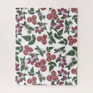 Quebra-cabeça Padrão de Ilustração de Fruta de framboesa