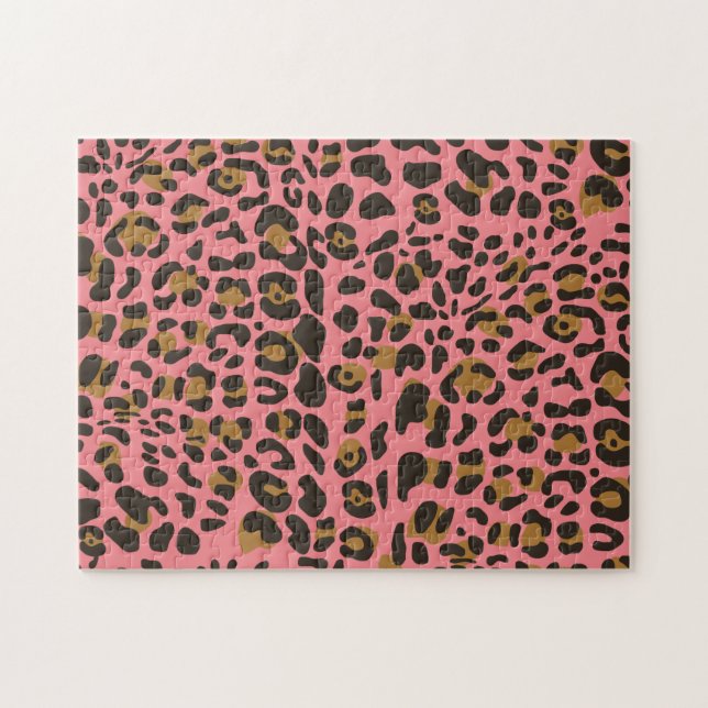 Quebra-cabeça Padrão de Impressão Animal Leopard Jaguar (Horizontal)