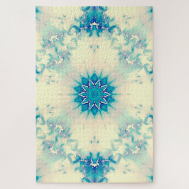 Quebra-cabeça Padrão de inverno do Floco de Neve Azul congelado