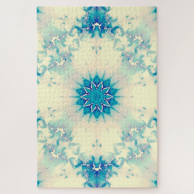 Quebra-cabeça Padrão de inverno do Floco de Neve Azul congelado (Vertical)