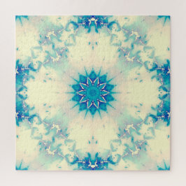 Quebra-cabeça Padrão de inverno do Floco de Neve Azul congelado