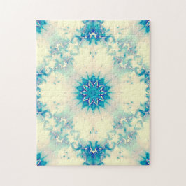 Quebra-cabeça Padrão de inverno do Floco de Neve Azul congelado