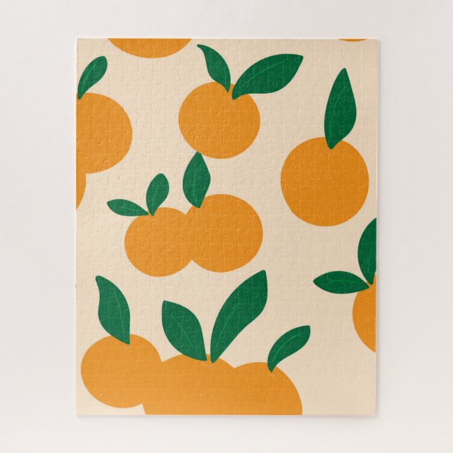 Quebra-cabeça Padrão de Laranjas de Frutas Cítricas Moderno e El (Vertical)