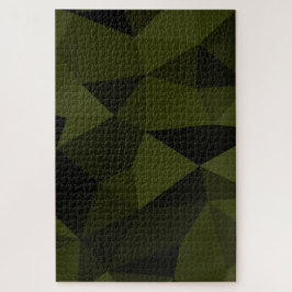Quebra-cabeça Padrão de malha geométrica preta verde exército es