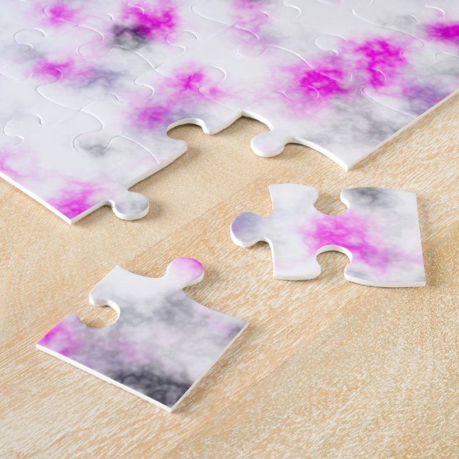 Quebra-cabeça Padrão de mármore macio rosa cinza e branco (Lateral)