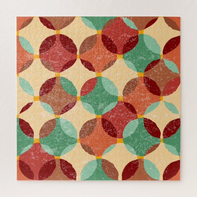 Quebra-cabeça Padrão de mosaico circular, ilustração geométrica. (Vertical)
