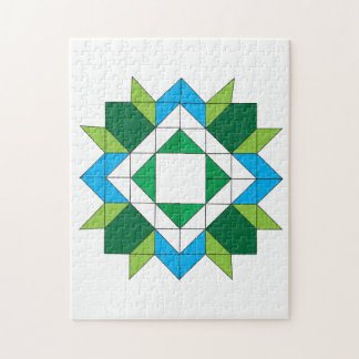 Quebra-cabeça Padrão de Mosaico de Estrela de Colcha Geométrica
