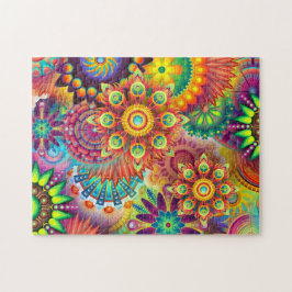 Quebra-cabeça Padrão de mosaico floral