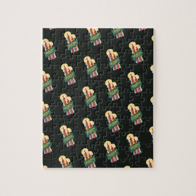 Quebra-cabeça Padrão de natais vintages, Velas Feriadas (Vertical)