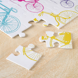 Quebra-cabeça Padrão de Neon de Cor Brilhante de Bicicleta Moder