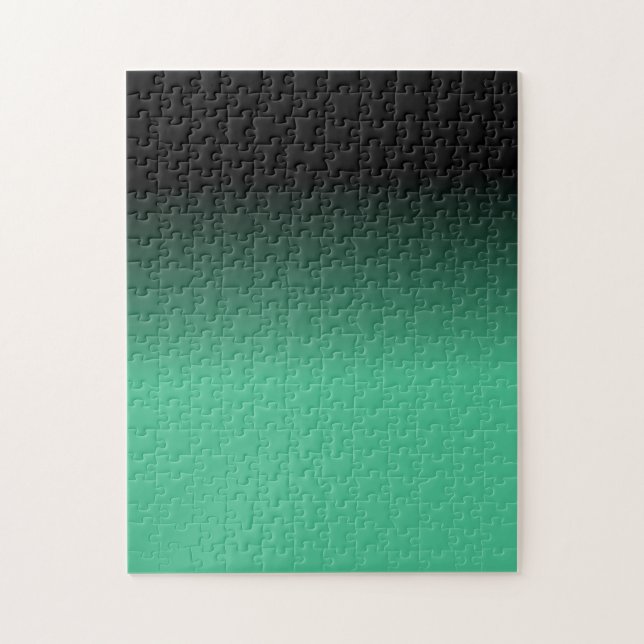 Quebra-cabeça Padrão de Ombre Verde Negro e Oceano (Vertical)
