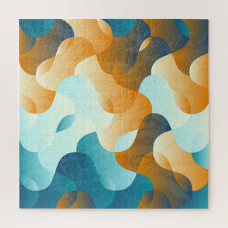 Quebra-cabeça Padrão de onda venenosa, azul e marrom.