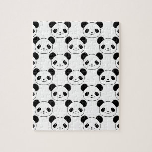 Quebra-cabeça Padrão De Panda Kawaii Em Preto E Branco