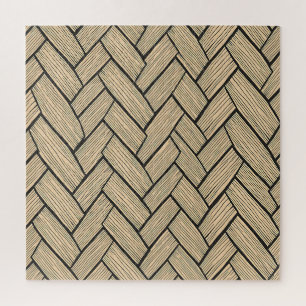 Quebra-cabeça Padrão de Parquet de Madeira em Espinha de Peixe