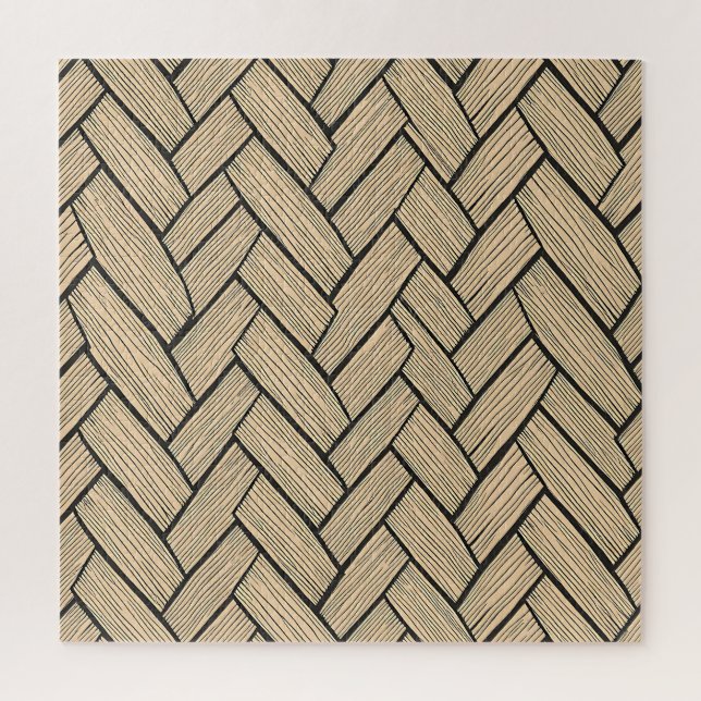 Quebra-cabeça Padrão de Parquet de Madeira em Espinha de Peixe (Vertical)